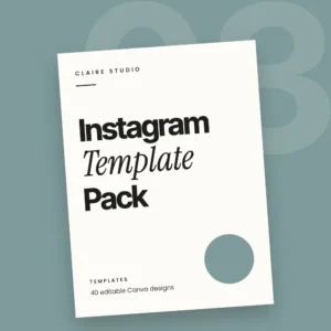 Instagram Template Pack – digital product cover by Claire Studio